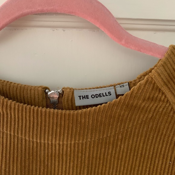 The Odells Anthropologie Brown Corduroy Short Sleeve Mini Tent Dress Womens XS - Picture 4 of 6